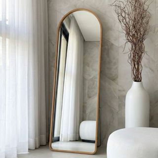 Espelho Grande de Chão Oval com Moldura em Aluminio Corpo Inteiro Casamento Quarto Casa Decorativo Vestir em Oferta na Shopee