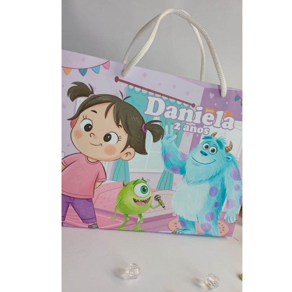 Sacolinha personalizada (M) Monstros S.A/Lembrancinha/Mimos/Lancheira/Aniversário/PEGUE E MONTE