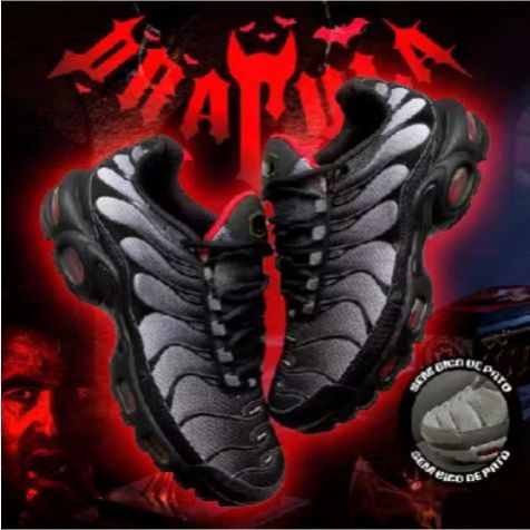 Lançamento Tênis Dracul4 Preto/Vermelho/Prata Academia Treino Corrida bolha