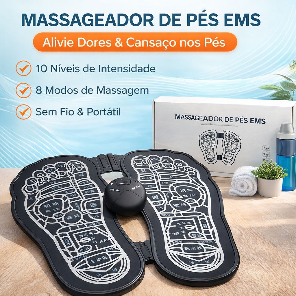 Massageador Para os Pés Elétrico de Pés, Fisioterapia, Recarregável USB, Portátil Fique livre das dores nos pés, Sem fio