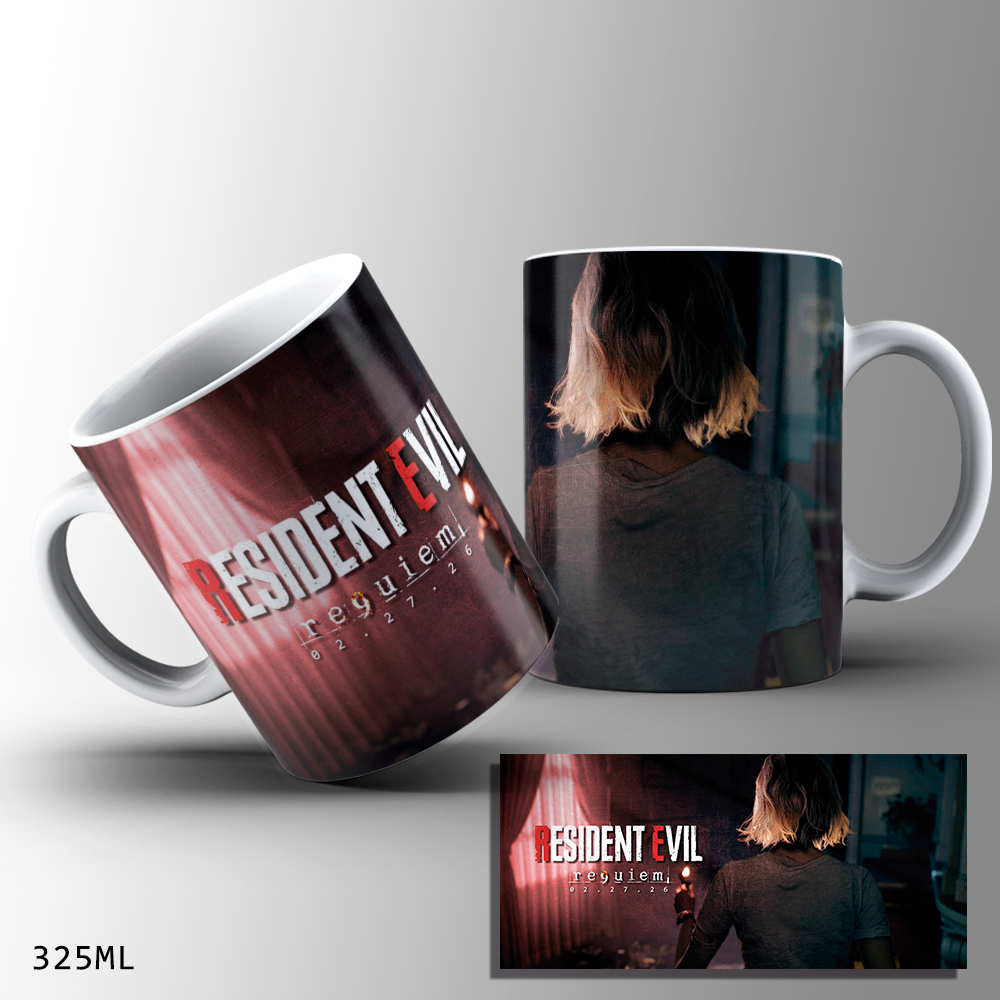 Caneca Resident Evil Requiem | Arte Jogo Gameplay | 325ml | Personalizada Porcelana ou Plástico'