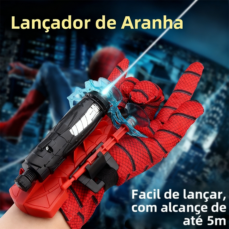 Kit 3 Luva Lançador de Teia Homem Aranha Brinquedo Infantil Lança Dardo com Ventosa