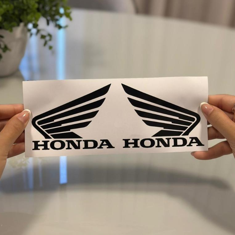 Adesivo Honda Logo Asa Recorte Eletrônico Para Moto Tanque Capacete Par De Adesivos Vinil Premium
