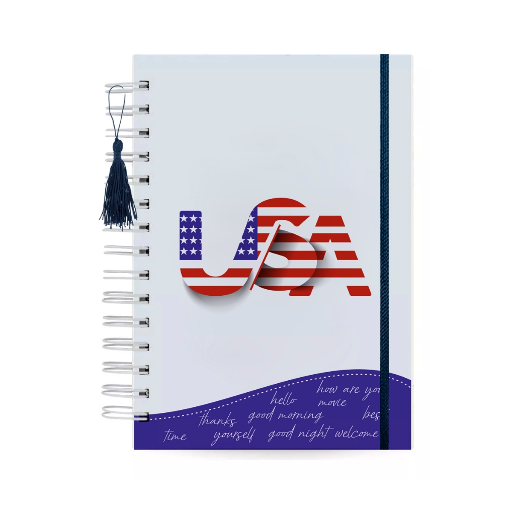 Caderno de Idiomas Curso Inglês Espanhol Francês Pautado com 100 Folhas