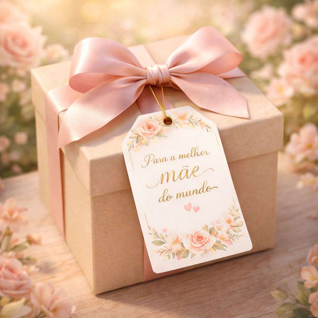 Tags Dia das Mães | Kit 40/60/80 ou 100 unidades - Mãe | Lembrancinha de Aniversário Personalizada - Feliz Dia das Mães