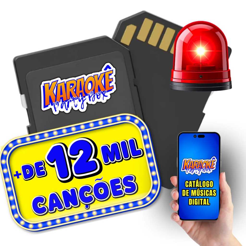 Cartão Memória SD +12 Mil Músicas Compatível Com Karaokê Party Box (Basta Plugar e Usar) ORIGINAL
