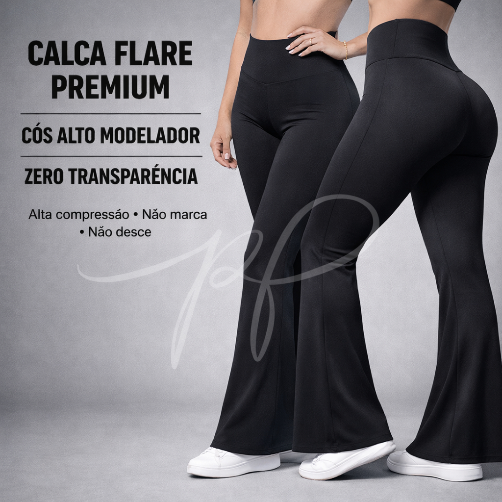 Calça Flare Feminina Suplex Grossa Zero Transparência
