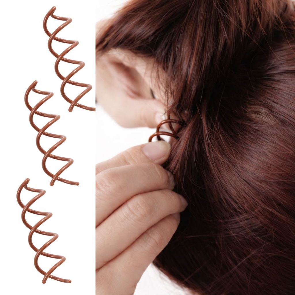 3UN Prendedor Espiral Cabelo Grampo coque Penteado Efeito Parafuso presilha segura twist em Oferta na Shopee