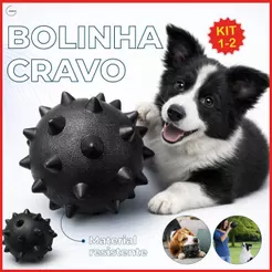 Bolinha Cravo para Cachorro Estímulo e Alívio de Estresse com Saúde Bocal Variade de Tamanhos