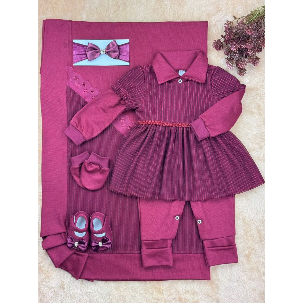 Saída de Maternidade de Luxo MENINA Kit Completo