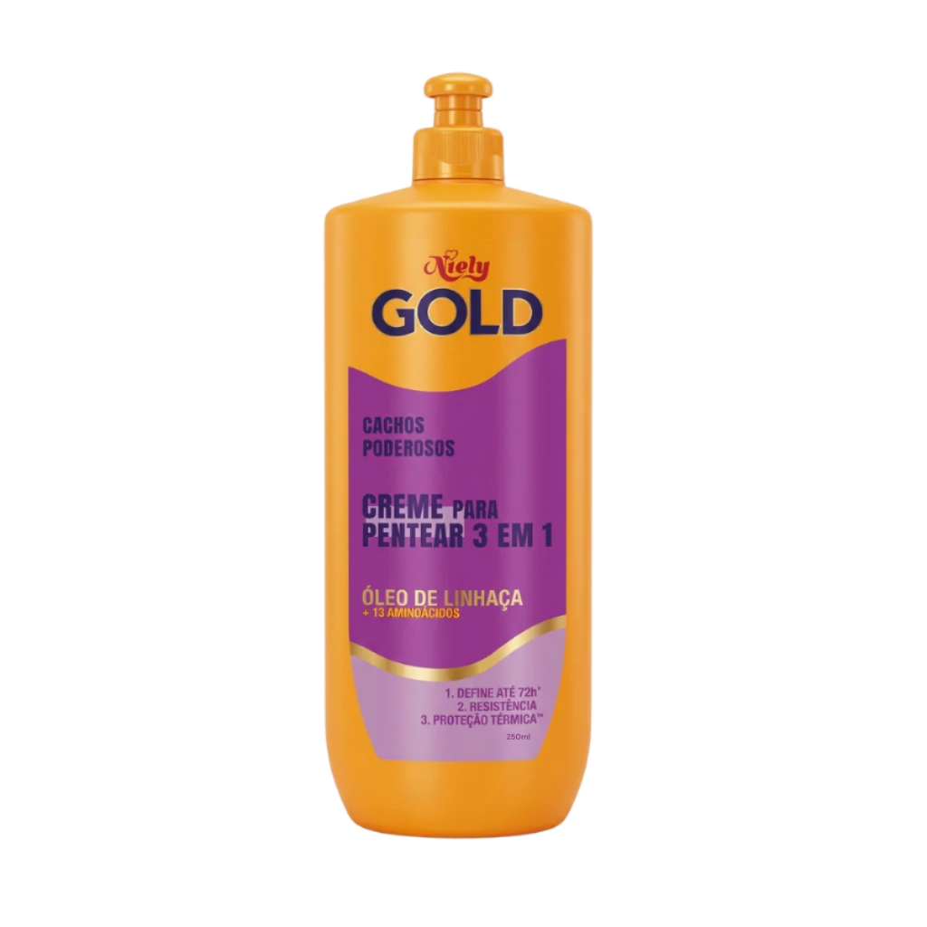Creme Para Pentear Niely Gold Cachos Definição Prolongada Com 250ml em Oferta na Shopee