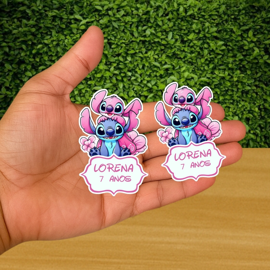 Aplique tubete Stitch e Angel - festa infantil - lembrancinha personalizadas - tubete personalizados