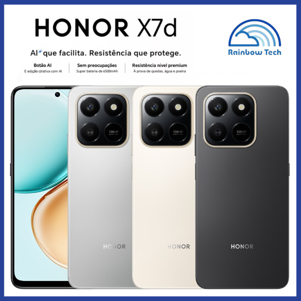Smartphone Honor X7d 4G  Dual Sim 6.77" 8GB/256GB NFC 6500 mAh  CAM 108MP 120Hz em Oferta na Shopee
