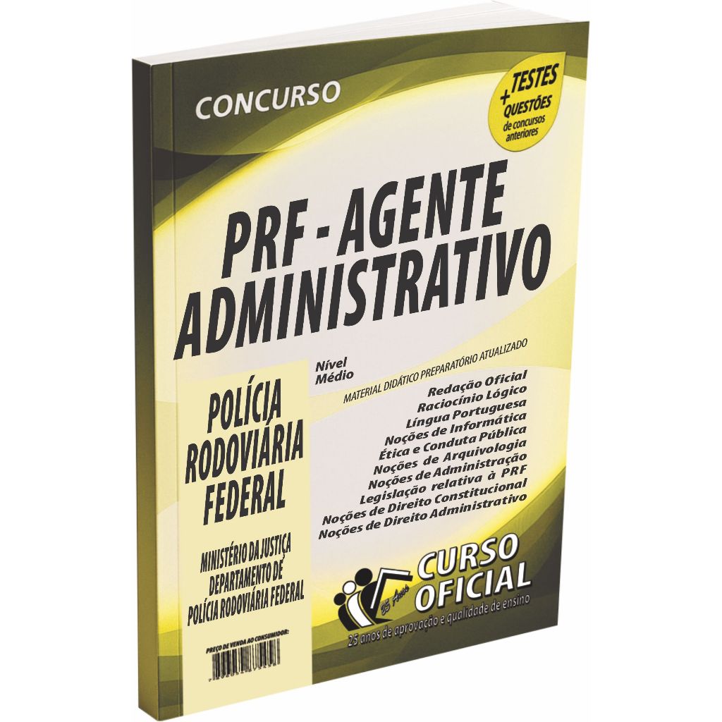 Apostila PRF - Polícia Rodovíaria Federal - Agente Administrativo - Nova