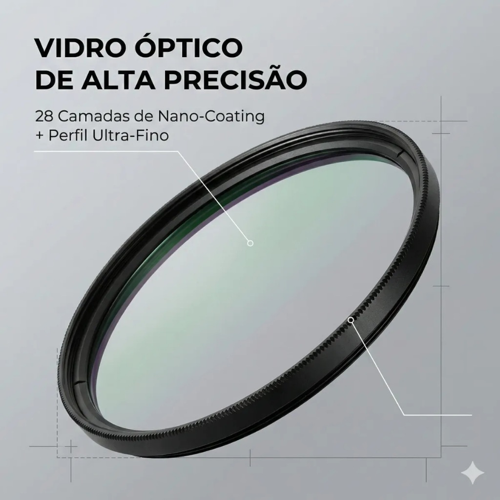 Lente Filtro Uv 77mm Proteção Uv Câmeras Canon Sony Nikon Preto