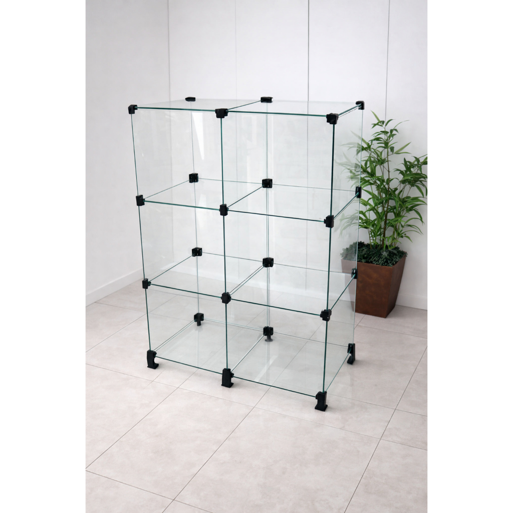 Balcão De Vidro Modular loja ou casa -1,00 altura x 0,60 comprimento x 0,30 profundidade em Oferta na Shopee