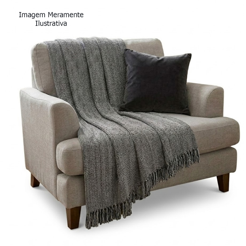 Manta Para Sofá Grande Decorativa 210 x 120 Tipo Capa Protetora Inverno/Verão 100% Algodão