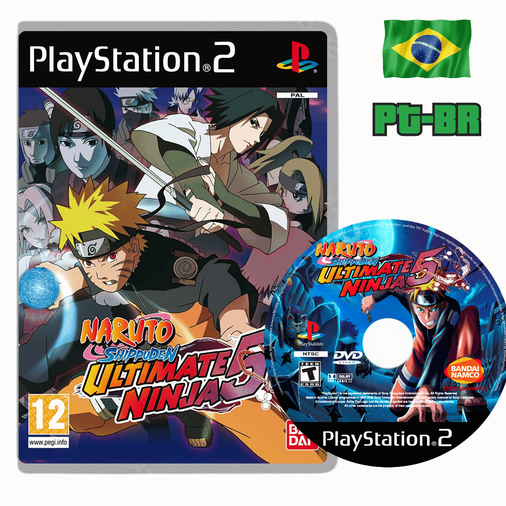 Naruto Shippuden: Ultimate Ninja 5 – PlayStation 2 (Mídia Física) PT-BR ps2