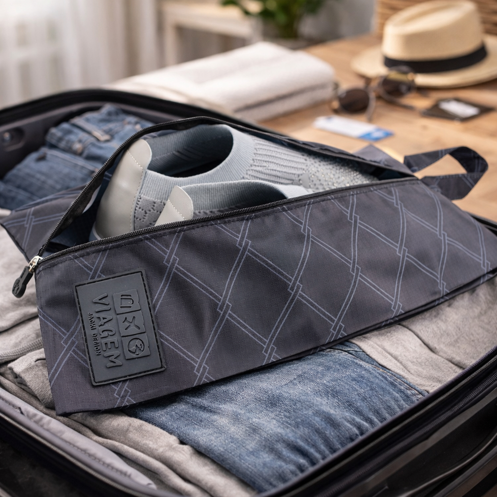 Porta-Sapato Jacki Design Resistente à Água – Estampa Listrada, Leve e Prática em Oferta na Shopee