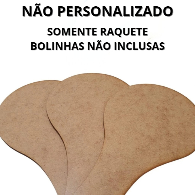 Kit 10 Raquetes Ping Pong Pequenas Lembrancinhas Aniversário MDF CRU Artesanato — imagem 2 de 2