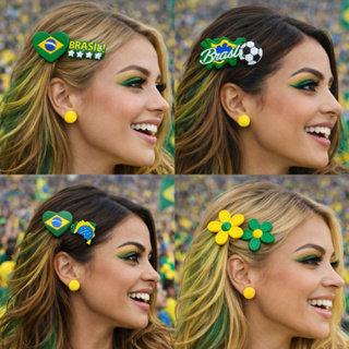 Presilha Brasil copa do mundo bandeira feminina cabelo sortidas em Oferta na Shopee