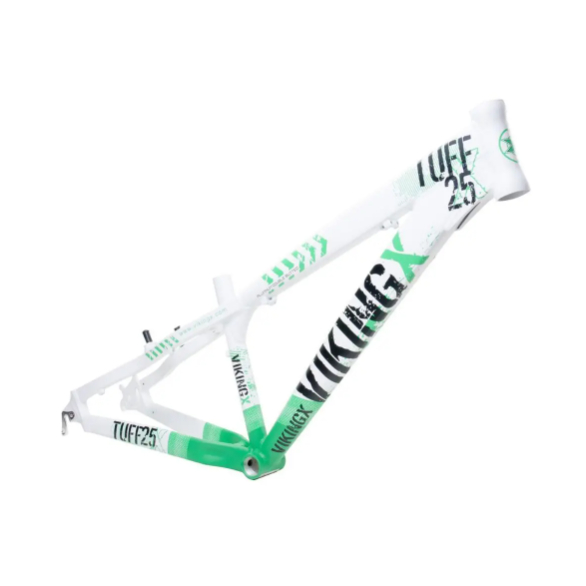 Quadro Aro 26 VikingX Tuff X-25 Alumínio - Branco/Verde Freeride Dirt Jump Original