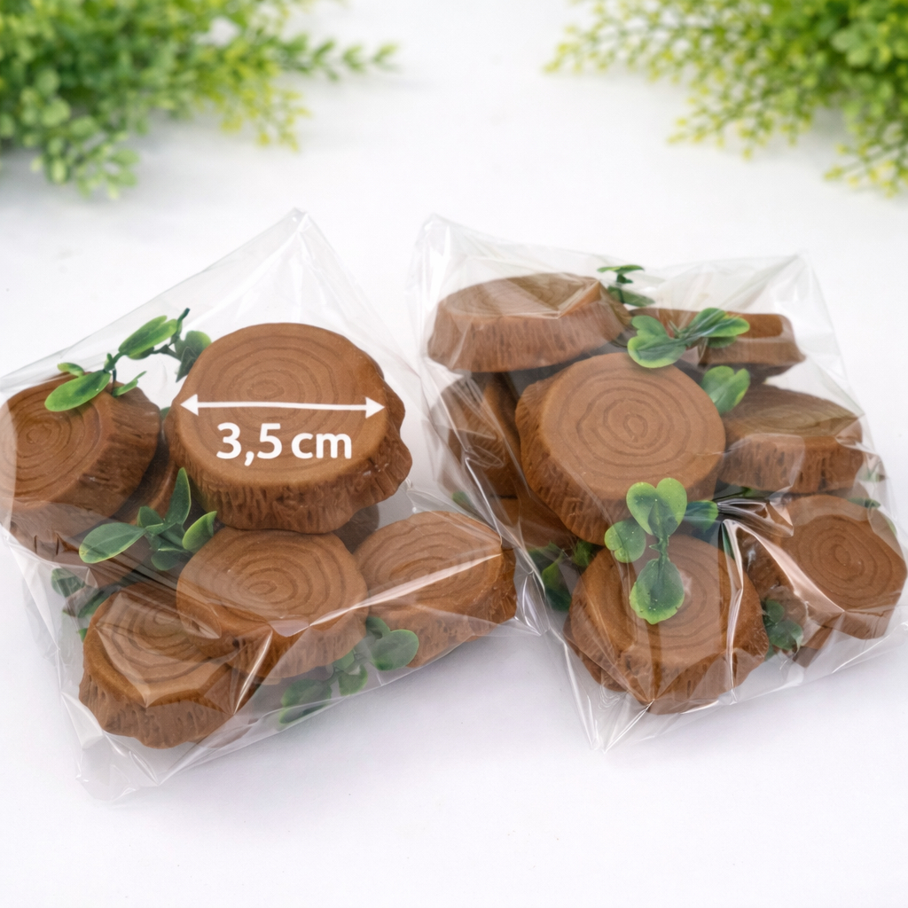10 Tronquinhos em biscuit estilo Madeira em Biscuit