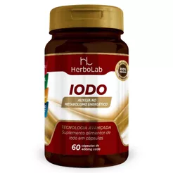 IODO - 60 Cáps 400mg Equivale A 692% Valor Diário Sabor Neutro