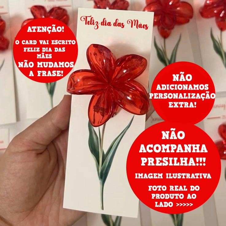 Card para Mimo Lembrancinha das Clientes Brinde para Dia das Mães SEM PRESILHA