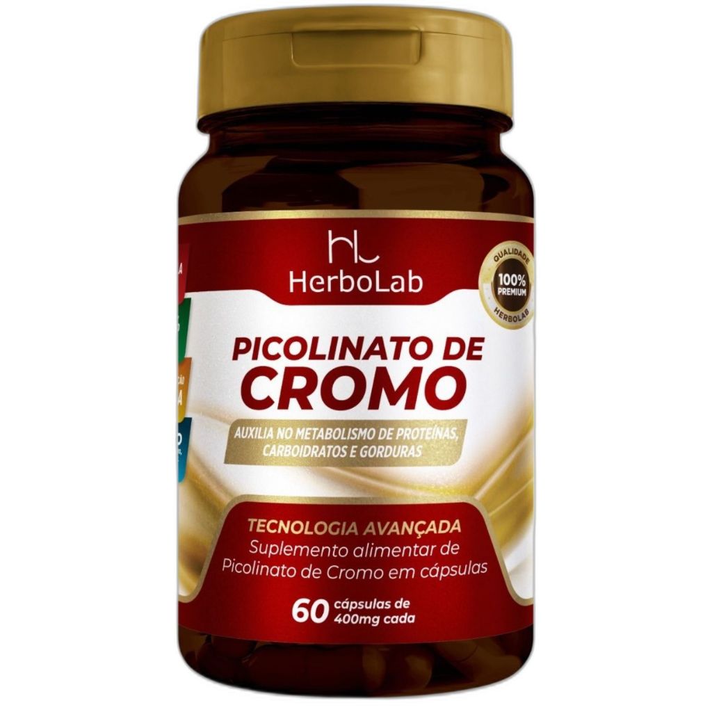PICOLINATO DE CROMO - Original 714% vdr por cápsula alcançando o nível máximo de cromo.
