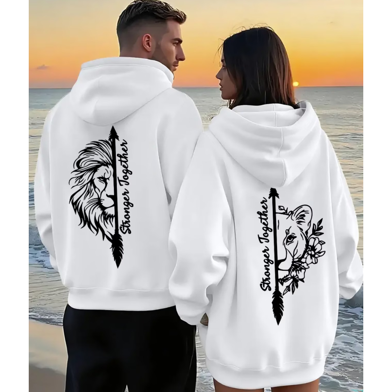 Kit Casal Moletons Blusa de Frio Conjunto Namorados Combinando Leão Leoa