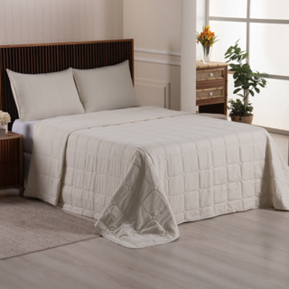 Cobre Leito Colcha Casal Percal 400 Fios 03 Peças Costurado com Porta Travesseiro Dupla Face Toque Acetinado Queen King em Oferta na Shopee