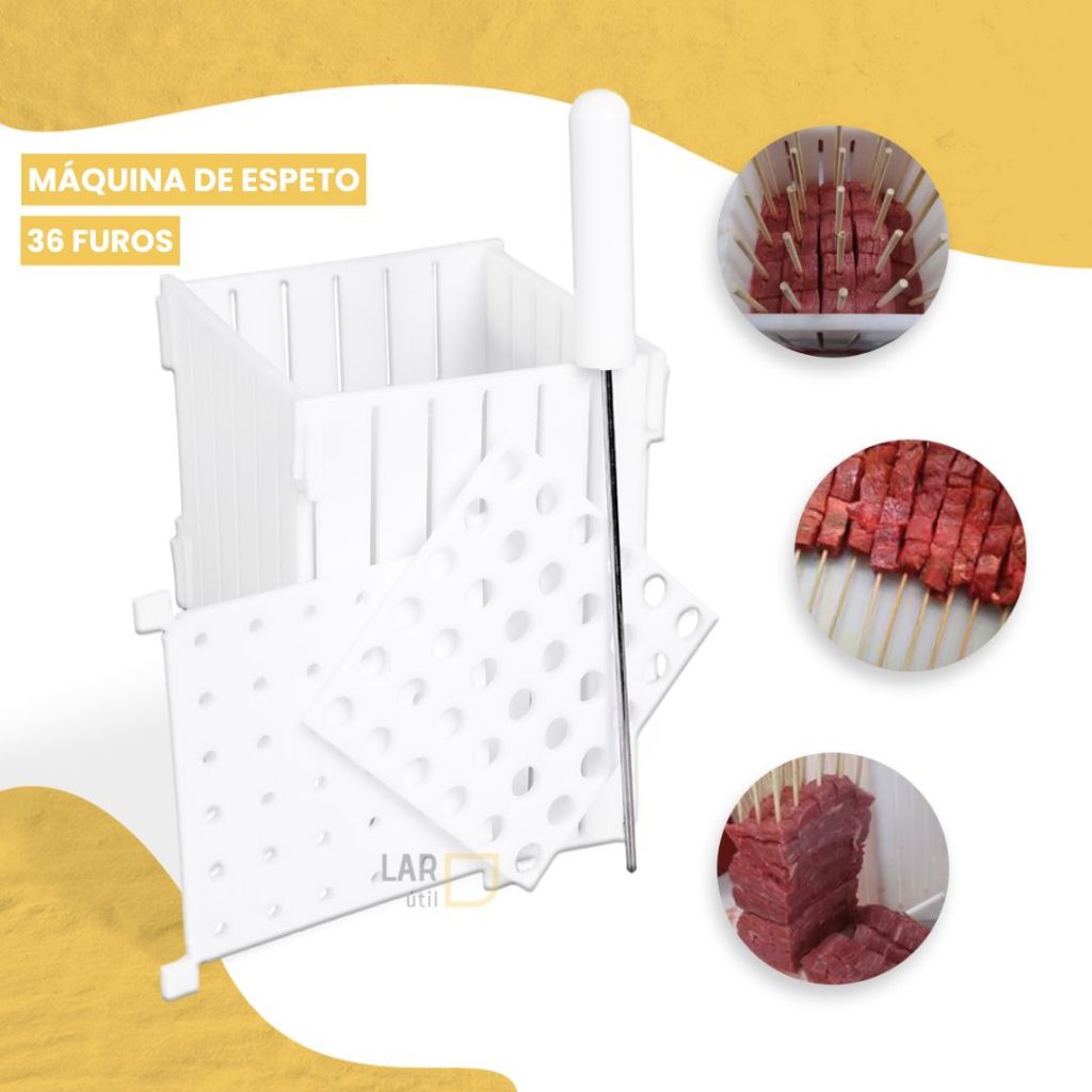 Máquina De Espeto Profissional Polietileno 36 Espetinhos Churrasco Carnes