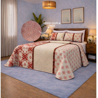 Kit Colcha Cobre Leito Super King Premium DUPLA FACE 2,80m x 2,70m + 2 Porta Travesseiros *OFERTA em Oferta na Shopee