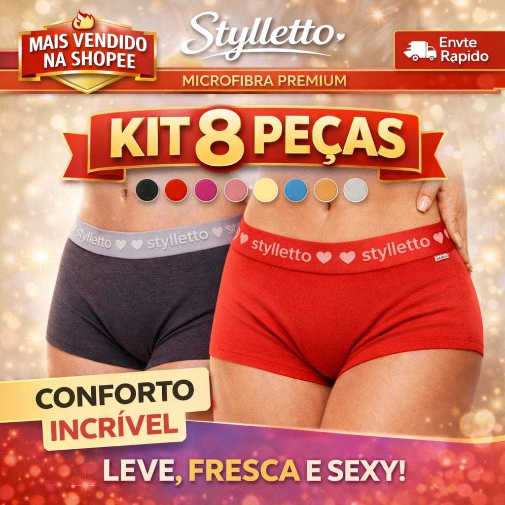 Kit 8 Calcinha Box Boxer Feminina Cueca Feminina Plus SIze Calcinha Box Shortinho de dormir lingerie