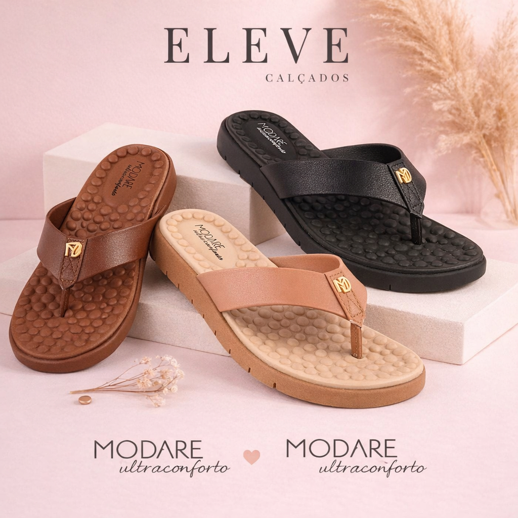 Chinelo Modare Ultra conforto Feminino Ortopédico Palmilha Massageadora em Oferta na Shopee