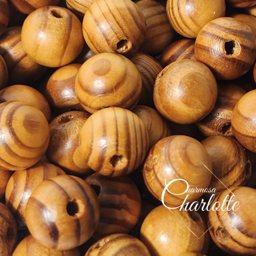 Contas Bolas de Madeira Mesclada Nobre Listrada 100% Madeira de Pinho de Riga Tamanho 18mm em Oferta na Shopee
