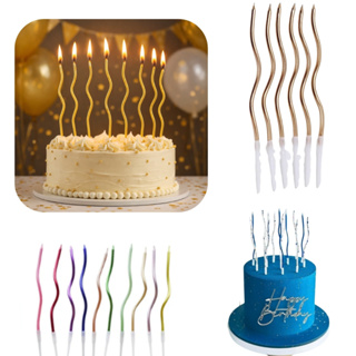 Kit 6 Velas Espiral Palito Metalizada Ondulada para Bolo Aniversário em Oferta na Shopee