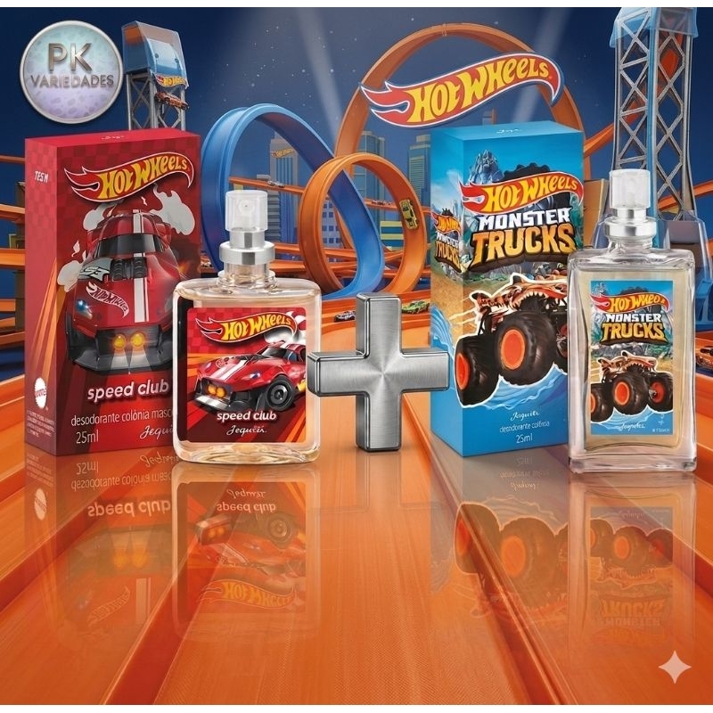 1 OU 2 UNIDADES DESODORANTE COLÔNIA HOT WHEELS MONSTER TRUCKS, SPEED CLUB JEQUITI 25ML em Oferta na Shopee
