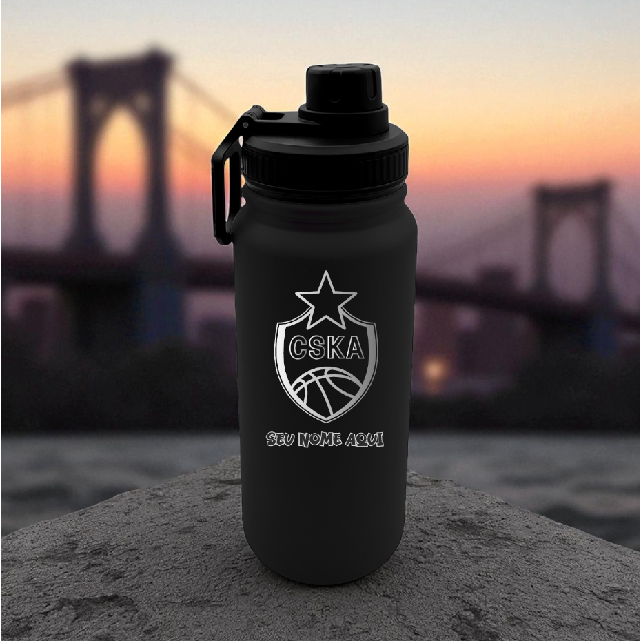 Garrafa Térmica Personalizada 800ml CSKA Moskovo Basquete + Nome
