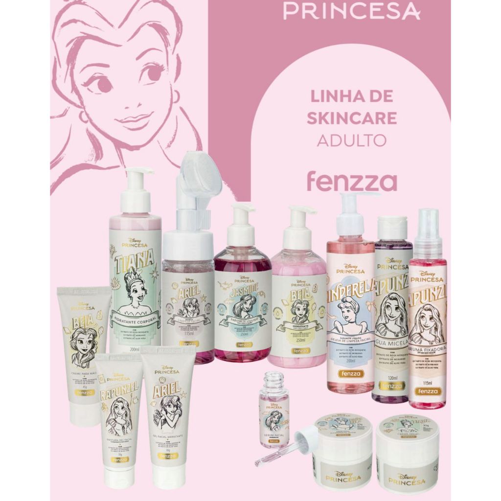 Linha De Cuidados Skin Care Princesas Body Splash Sérum Sabonete - Fenzza em Oferta na Shopee
