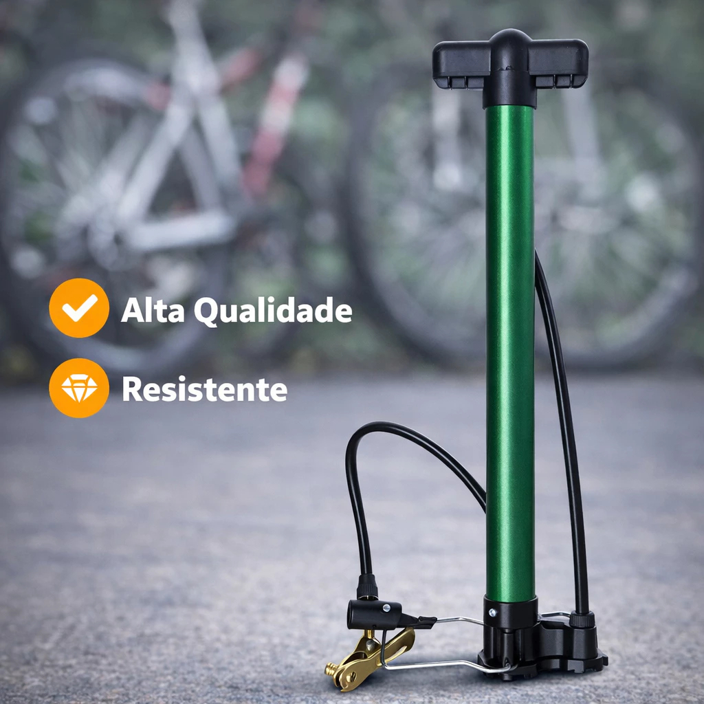 Bomba de Bicicleta Para Encher Pneu Bike Bola Piscina Moto Manual
