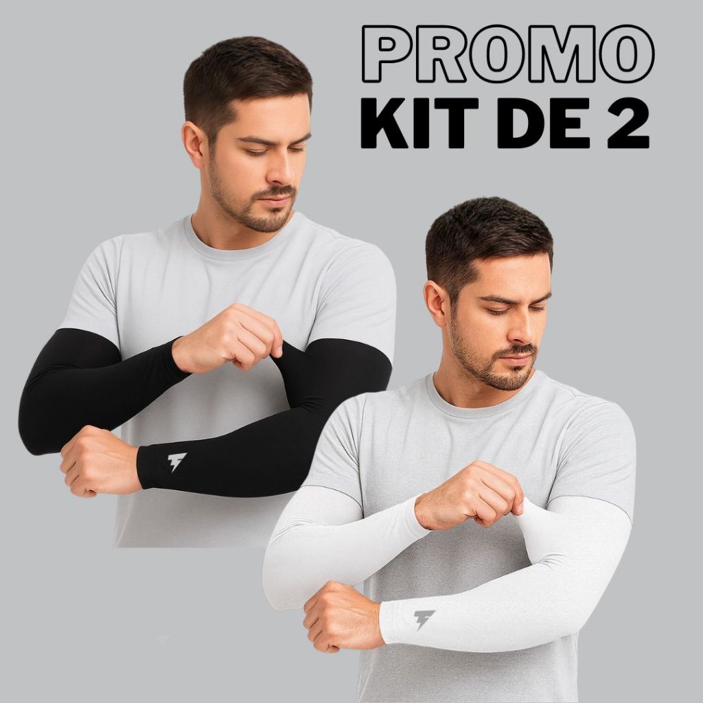 Kit 2 Pares de Manguito Unissex Proteção Solar UV50+ Segunda Pele Manga Térmica Ciclismo Moto Volei em Oferta na Shopee
