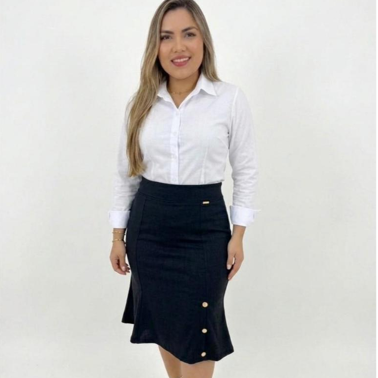 Saia evasê godê lisa moda evangelica midi elegante do P ao GG em Oferta na Shopee