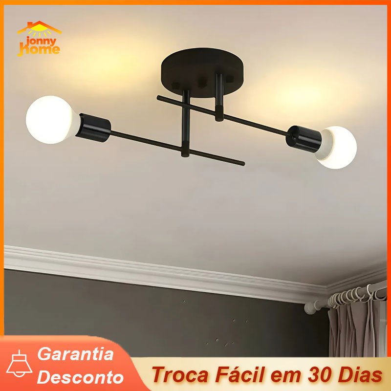 Luminária Lustre Teto Moderno 2 Lâmpada para Sala de Jantar e Quarto Iluminação Decorativa em Oferta na Shopee