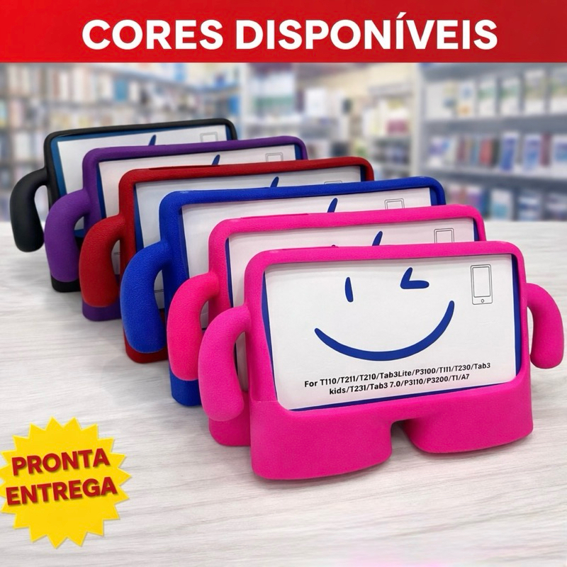 Capa Infantil Bracinho para Tablet Tab A6 2016 T280/285 /T110 / T211 / P3100 / T111 / T230 / T231 / Tab3 7.0 / P3110