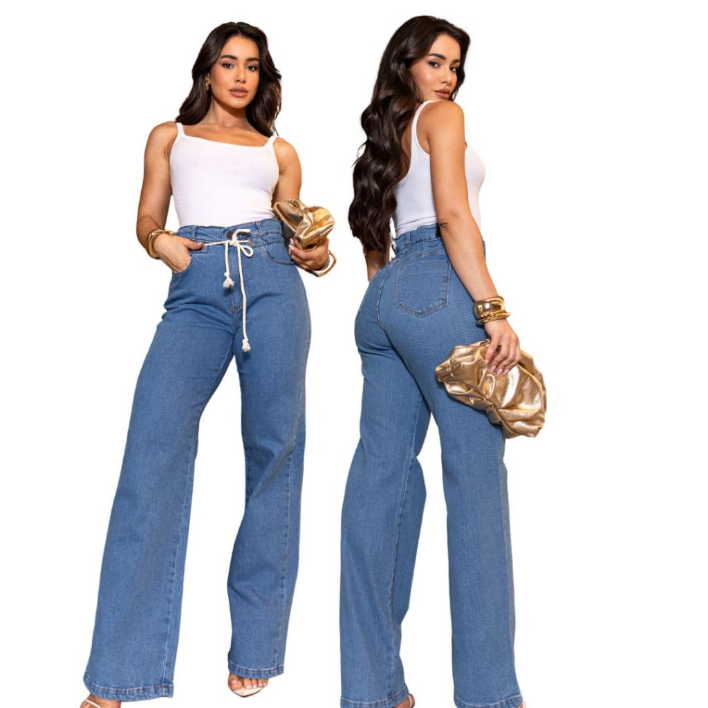 CALÇA JEANS FEM WIDE LEG ROPE IARA 24664
