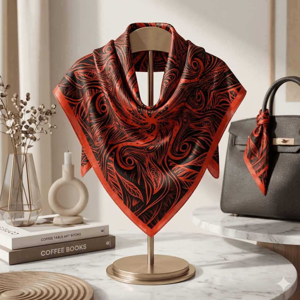 Bandana De Cetim Feminino Moda Fashion Estampado Elegante para Cabelo Pescoço Bolsa