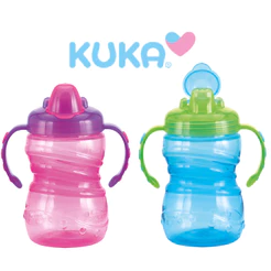 Caneca Kuka Antivazamento com Alça Fun 300ml Bico Rígido para bebes acima de 6 Meses Menino e Menina
