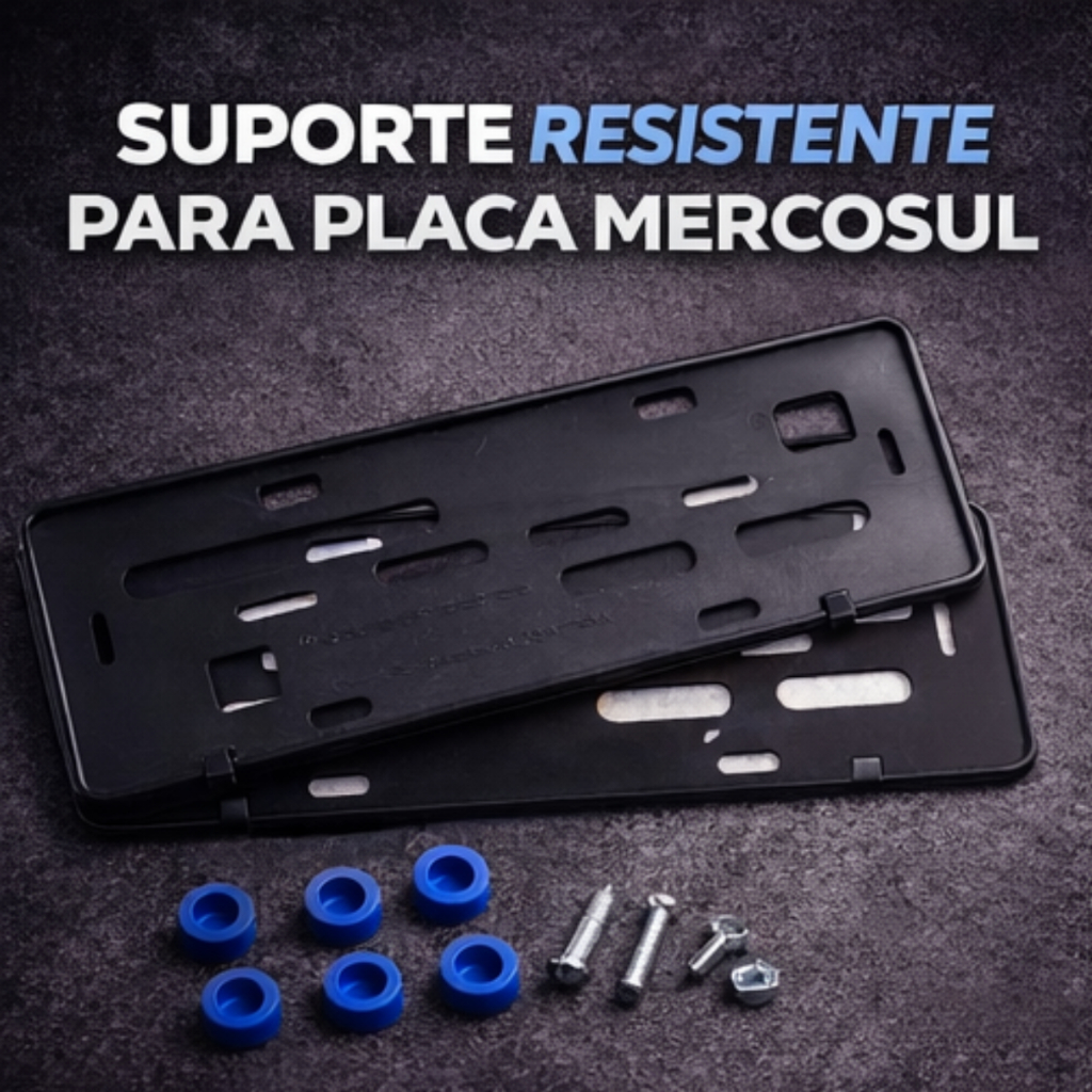Suporte Para Placa De Carro Com Kit Parafuso e Lacre Proteção Para Veiculos
